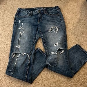 American Eagle Ripped Dark Wash Jeans